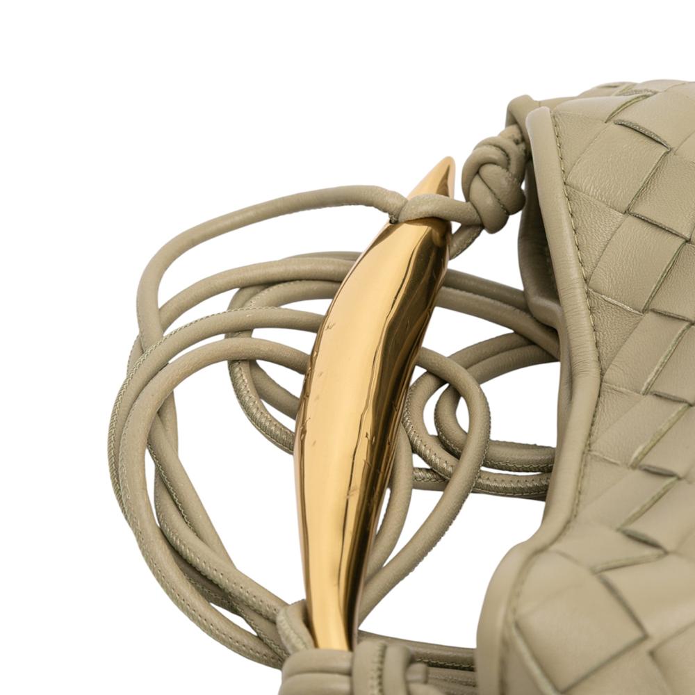 Bottega Veneta B Bottega Veneta Brown Taupe Lambskin Leather Leather Baby Lambskin Intrecciato Sardine Italy