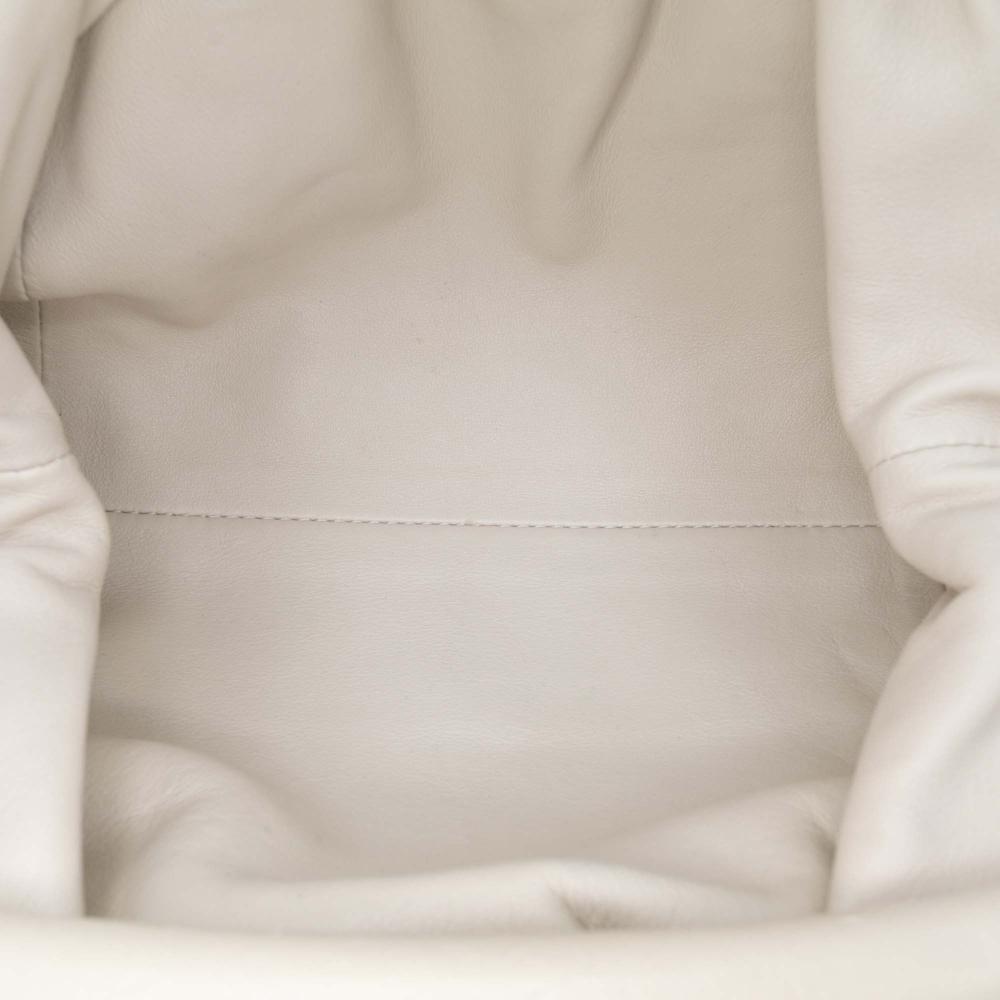 Bottega Veneta AB Bottega Veneta White Lambskin Leather Leather Lambskin The Mini Pouch Crossbody Italy