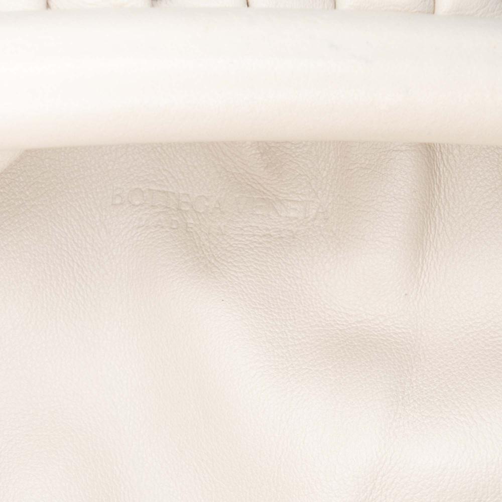 Bottega Veneta AB Bottega Veneta White Lambskin Leather Leather Lambskin The Mini Pouch Crossbody Italy