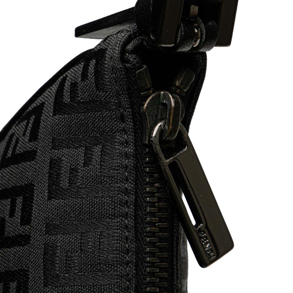 Fendi B Fendi Black Canvas Fabric Zucchino Pochette Italy