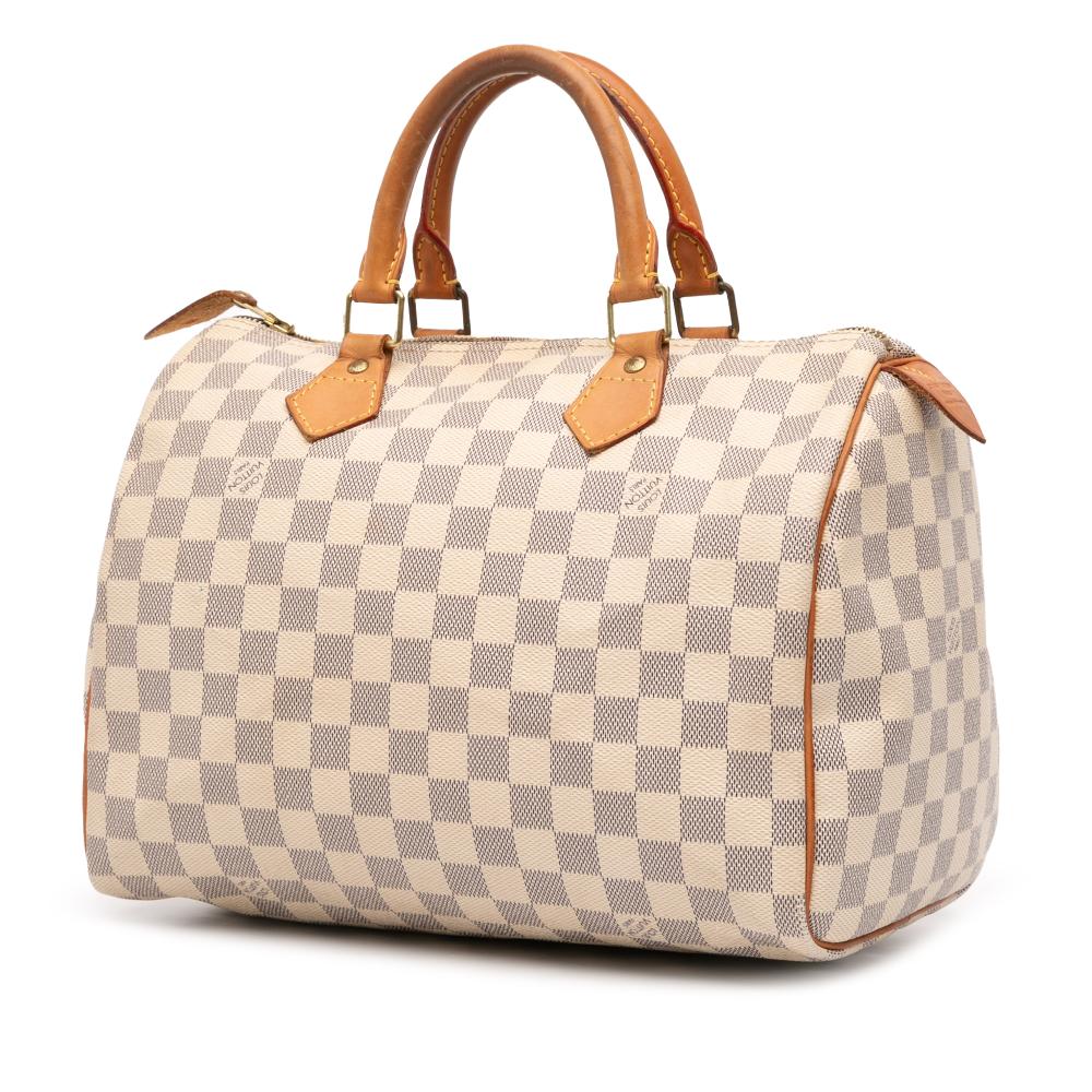 Louis Vuitton B Louis Vuitton White Damier Canvas Fabric Damier Azur Speedy 30 France