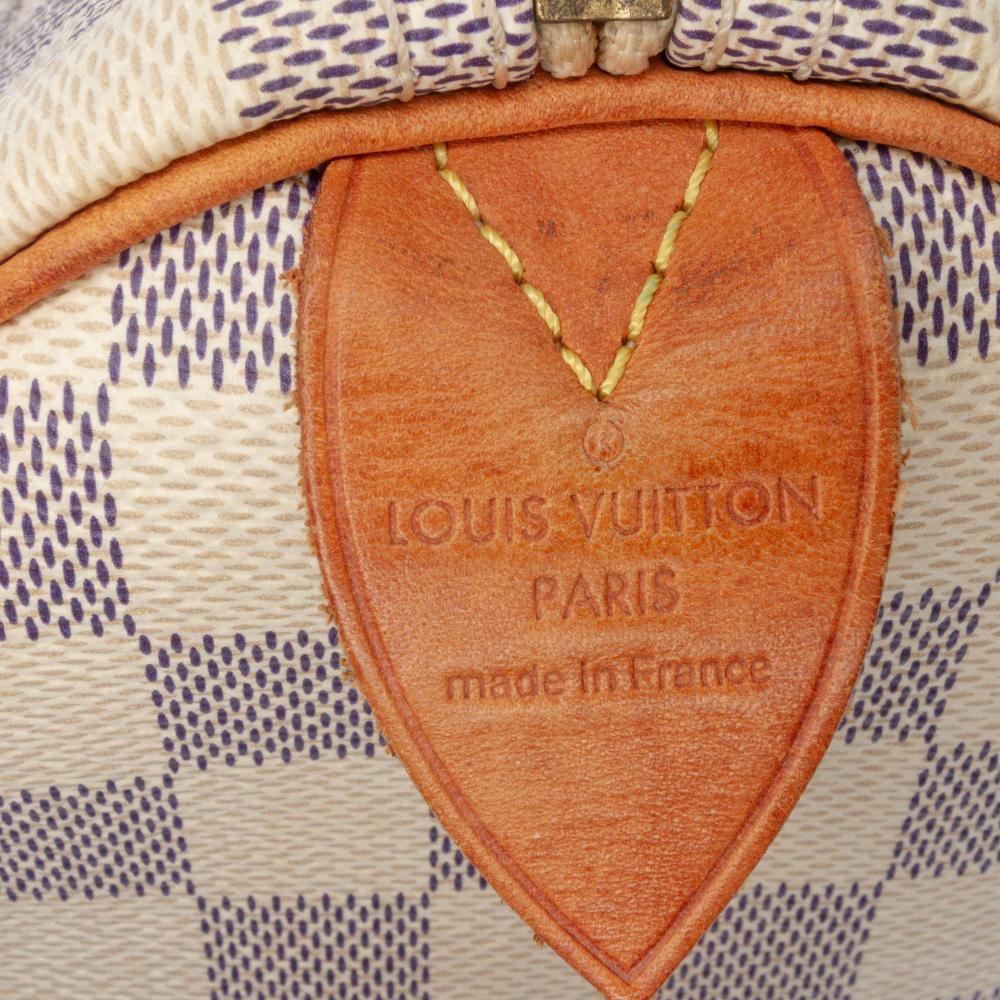 Louis Vuitton B Louis Vuitton White Damier Canvas Fabric Damier Azur Speedy 30 France