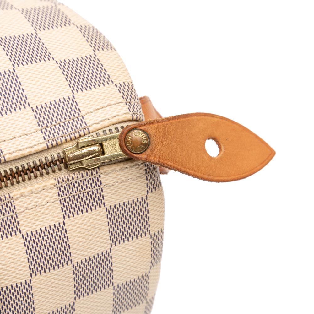 Louis Vuitton B Louis Vuitton White Damier Canvas Fabric Damier Azur Speedy 30 France