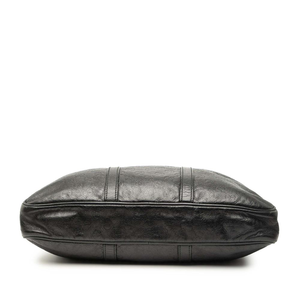 Gucci B Gucci Black Calf Leather Guccissima Business Bag Italy