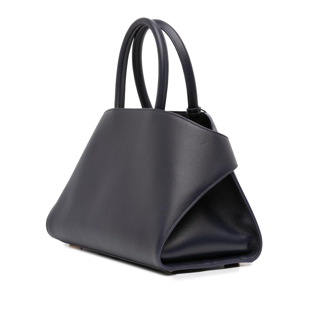 Ferragamo AB Ferragamo Black Calf Leather Small Hug Satchel Italy