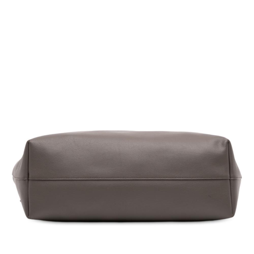 Saint Laurent B Saint Laurent Gray Dark Gray Calf Leather Large East West Shopping Tote Italy