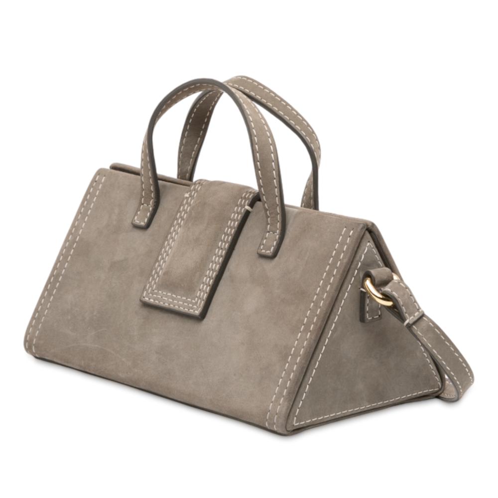 Jacquemus B Jacquemus Brown Taupe Suede Leather Le Porte Lunettes Bag Spain