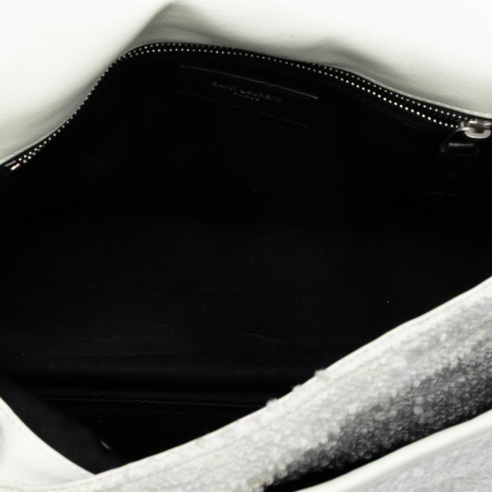 Saint Laurent AB Saint Laurent White Tweed Fabric Medium Niki Shoulder Bag Italy