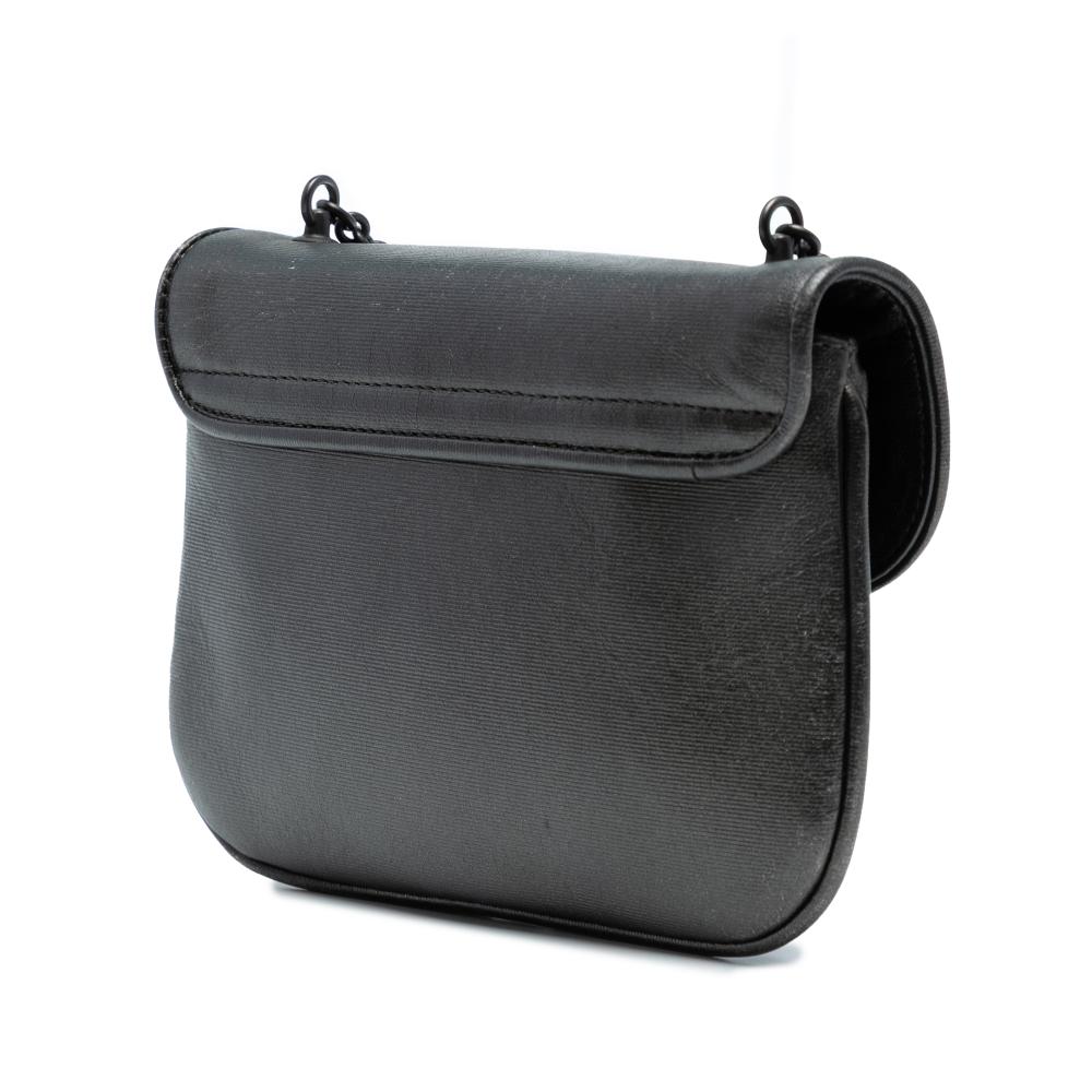 Bottega Veneta Gray Mini Metallic Nappa Intrecciato Chain Flap Crossbody Italy