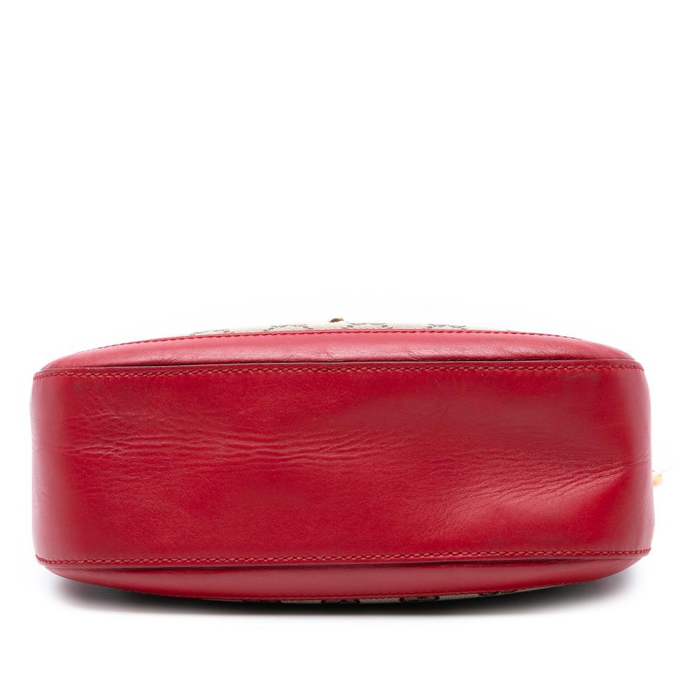 Gucci B Gucci Brown Beige Canvas Fabric Medium GG Lady Web Crossbody Italy