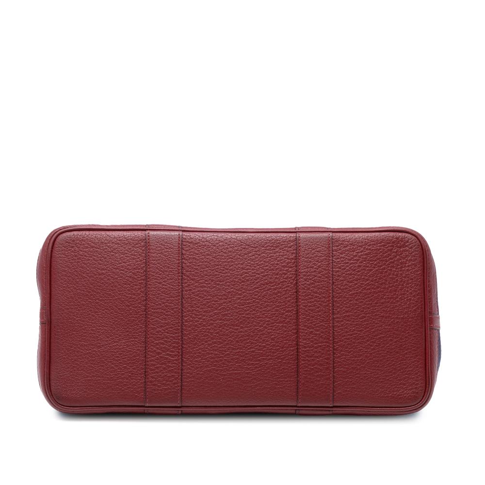 Hermès AB Hermès Blue Navy with Red Dark Red Canvas Fabric Toile and Negonda Garden Party 36 France