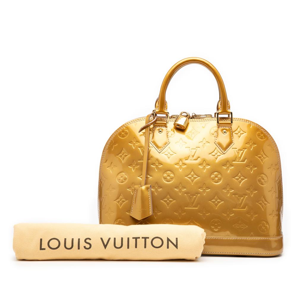 Louis Vuitton B Louis Vuitton Gold Vernis Leather Leather Monogram Vernis Alma PM France