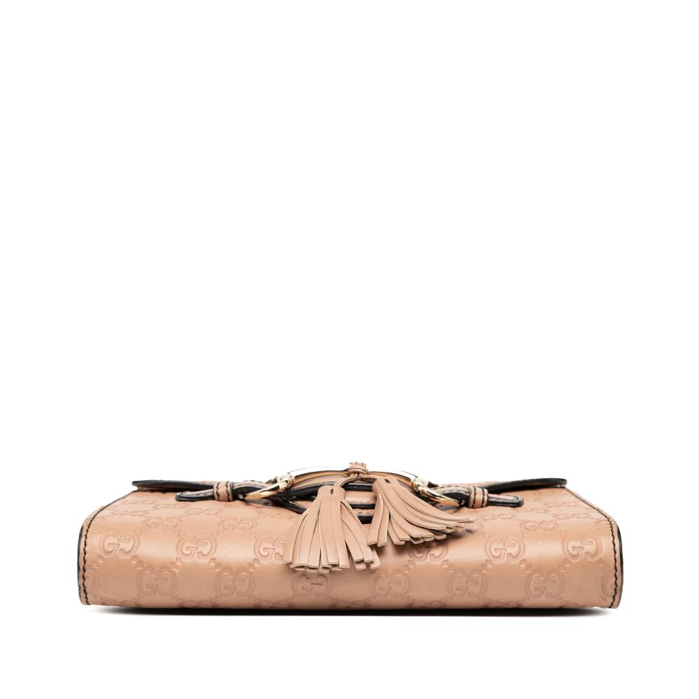 Gucci B Gucci Brown Beige Calf Leather Small Guccissima Emily Crossbody Italy