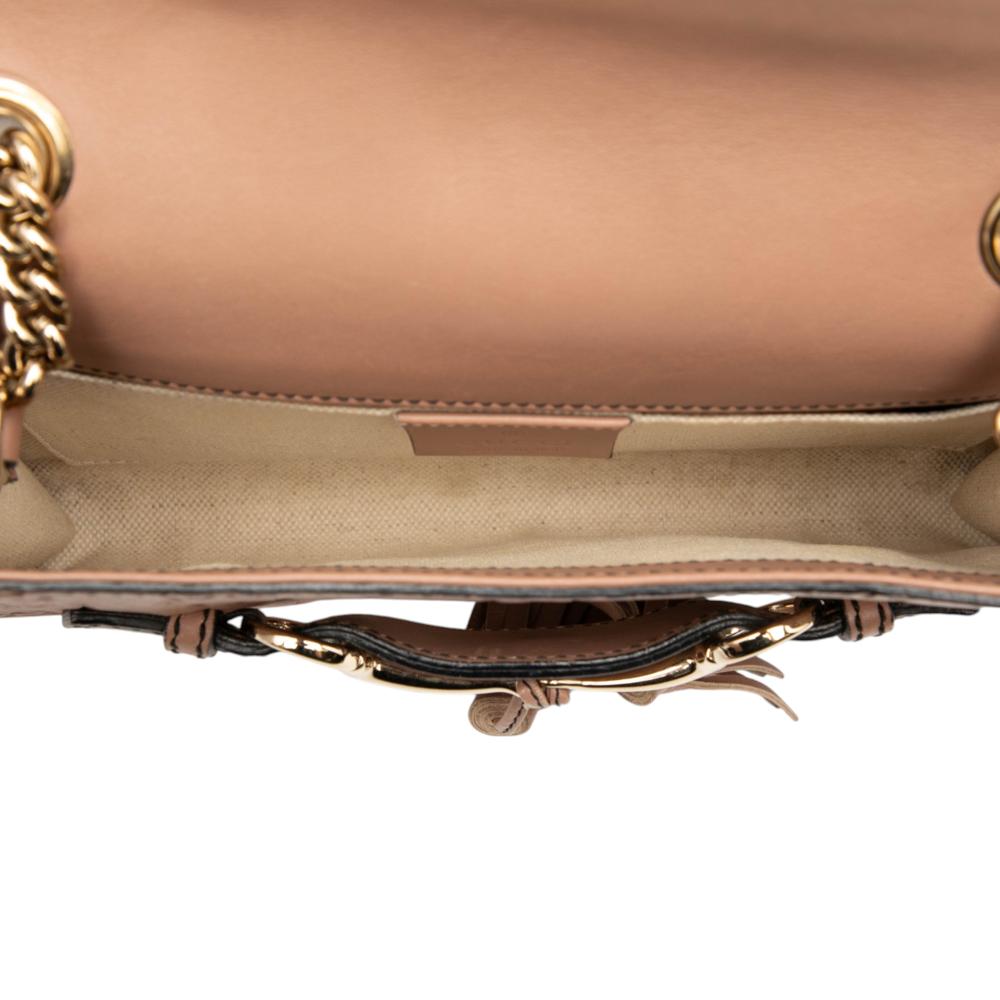 Gucci B Gucci Brown Beige Calf Leather Small Guccissima Emily Crossbody Italy