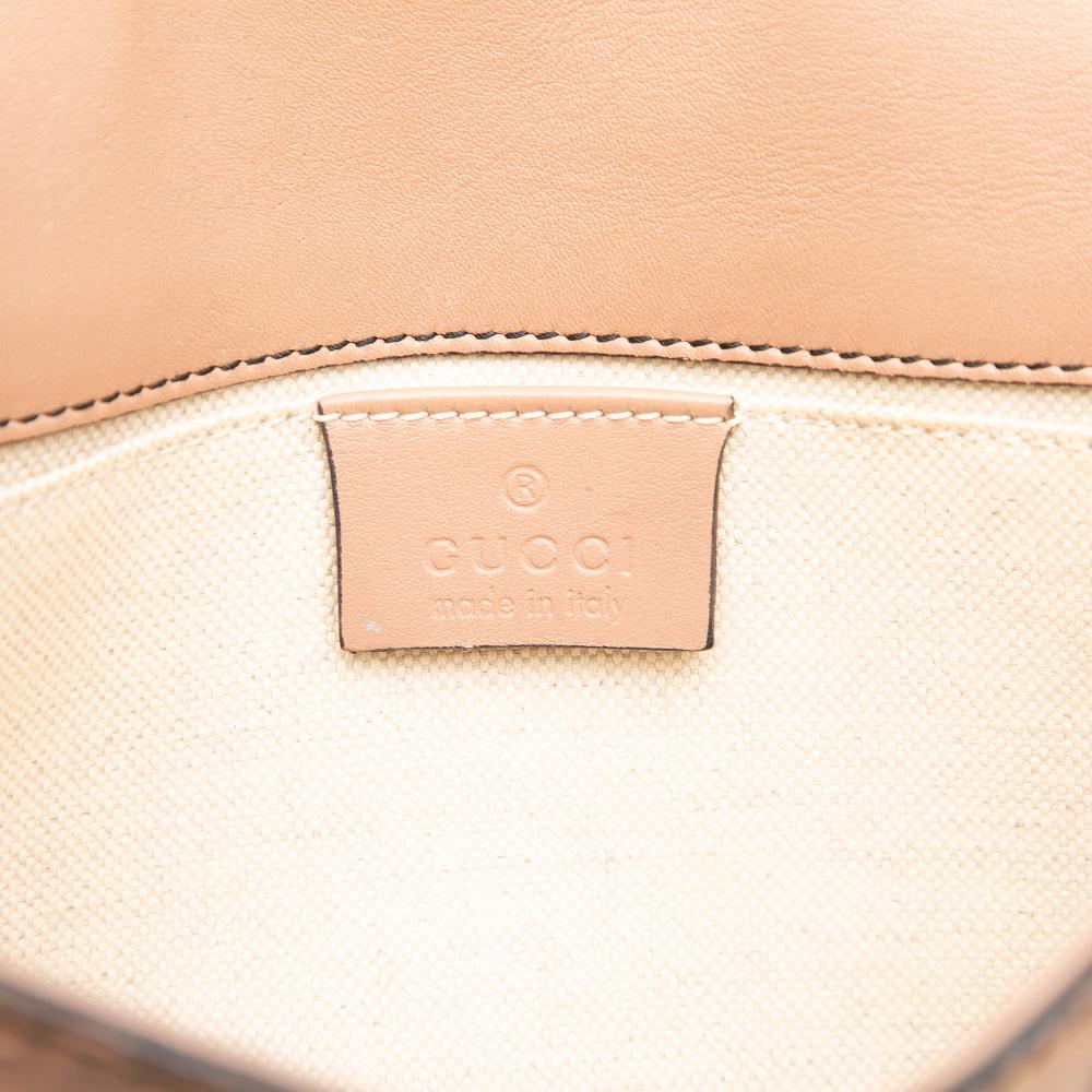 Gucci B Gucci Brown Beige Calf Leather Small Guccissima Emily Crossbody Italy