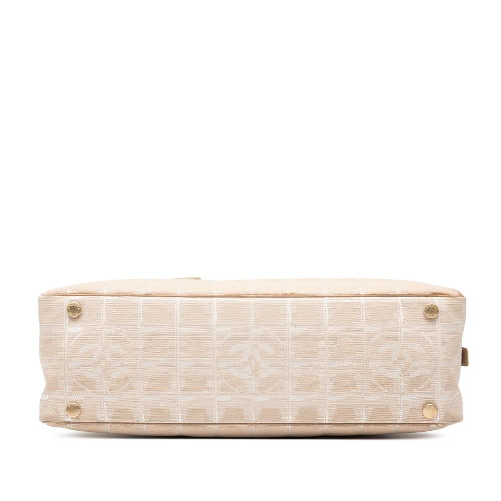 Chanel B Chanel Brown Beige Nylon Fabric New Travel Line Handbag Italy