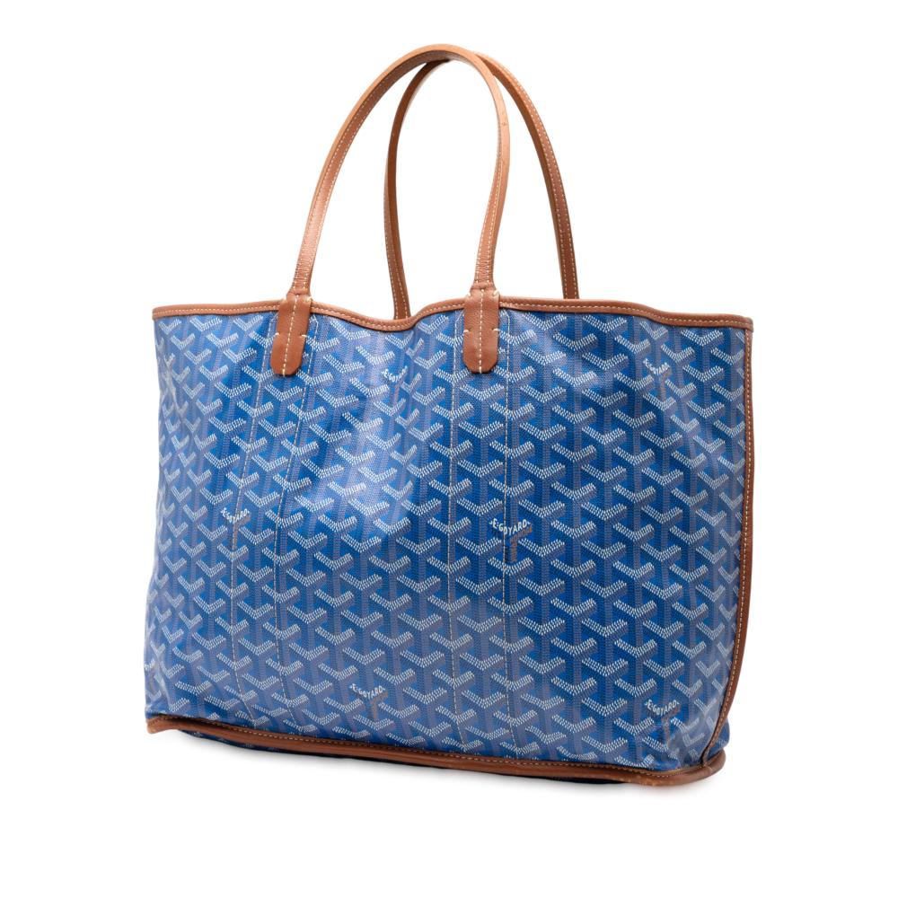 Goyard B Goyard Blue Coated Canvas Fabric Goyardine Reversible Pertuis PM France