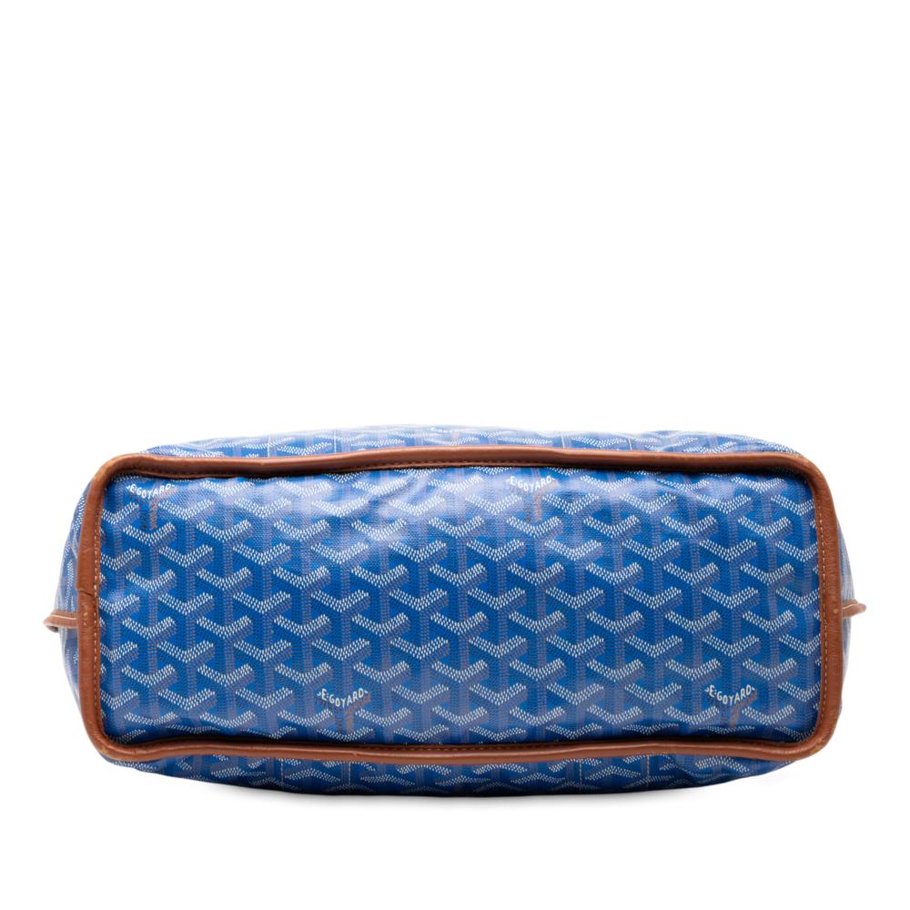 Goyard B Goyard Blue Coated Canvas Fabric Goyardine Reversible Pertuis PM France