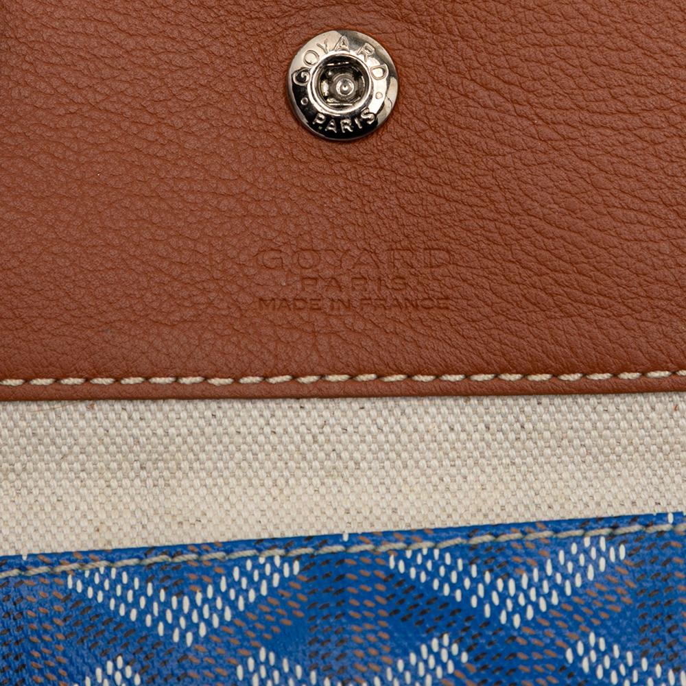 Goyard B Goyard Blue Coated Canvas Fabric Goyardine Reversible Pertuis PM France