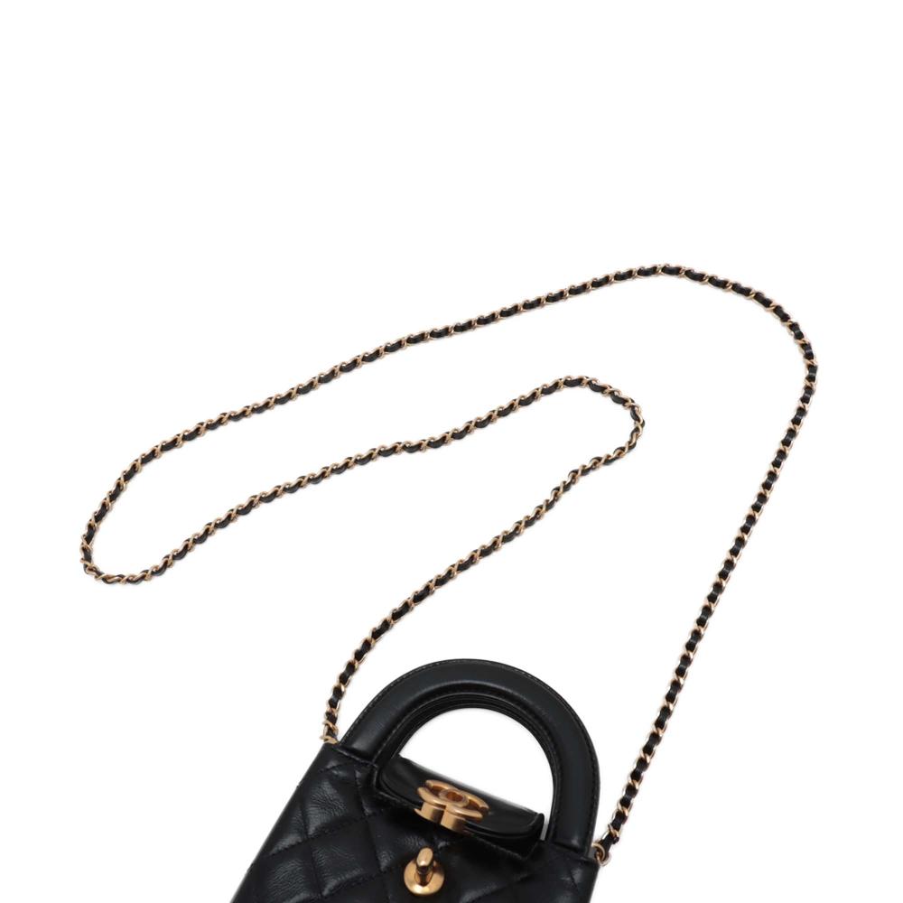 Chanel AB Chanel Black Calf Leather Mini Nano Aged skin Kelly Shopper Bag France