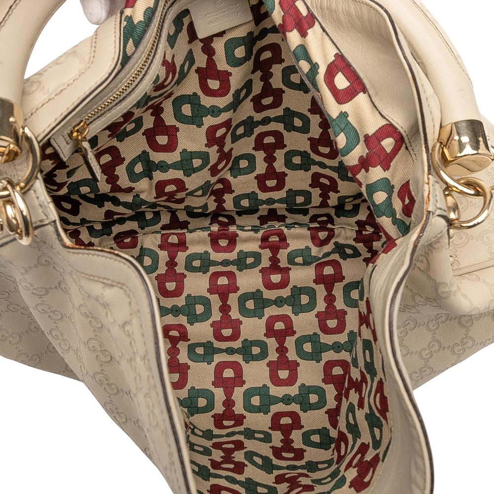 Gucci B Gucci Brown Beige Calf Leather Large Guccissima Indy Hobo Italy