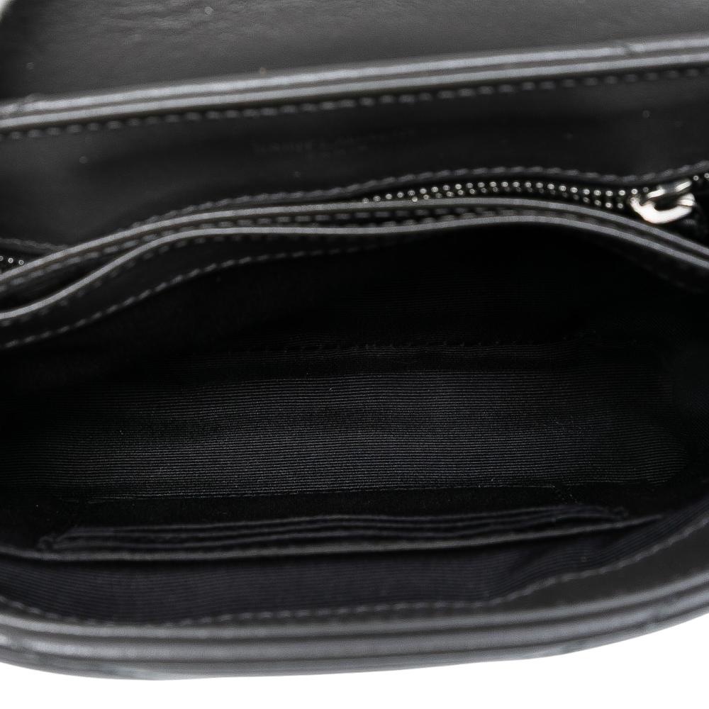 Saint Laurent B Saint Laurent Black Calf Leather Toy Matelasse Monogram LouLou Crossbody Italy