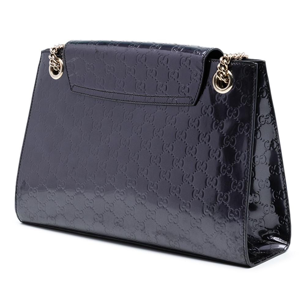 Gucci AB Gucci Purple Violet Patent Leather Leather Large Guccissima Patent Emily Shoulder Bag Italy