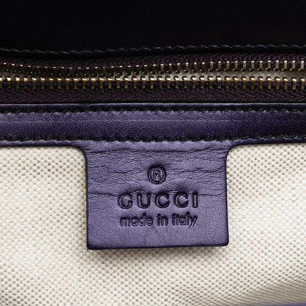Gucci AB Gucci Purple Violet Patent Leather Leather Large Guccissima Patent Emily Shoulder Bag Italy