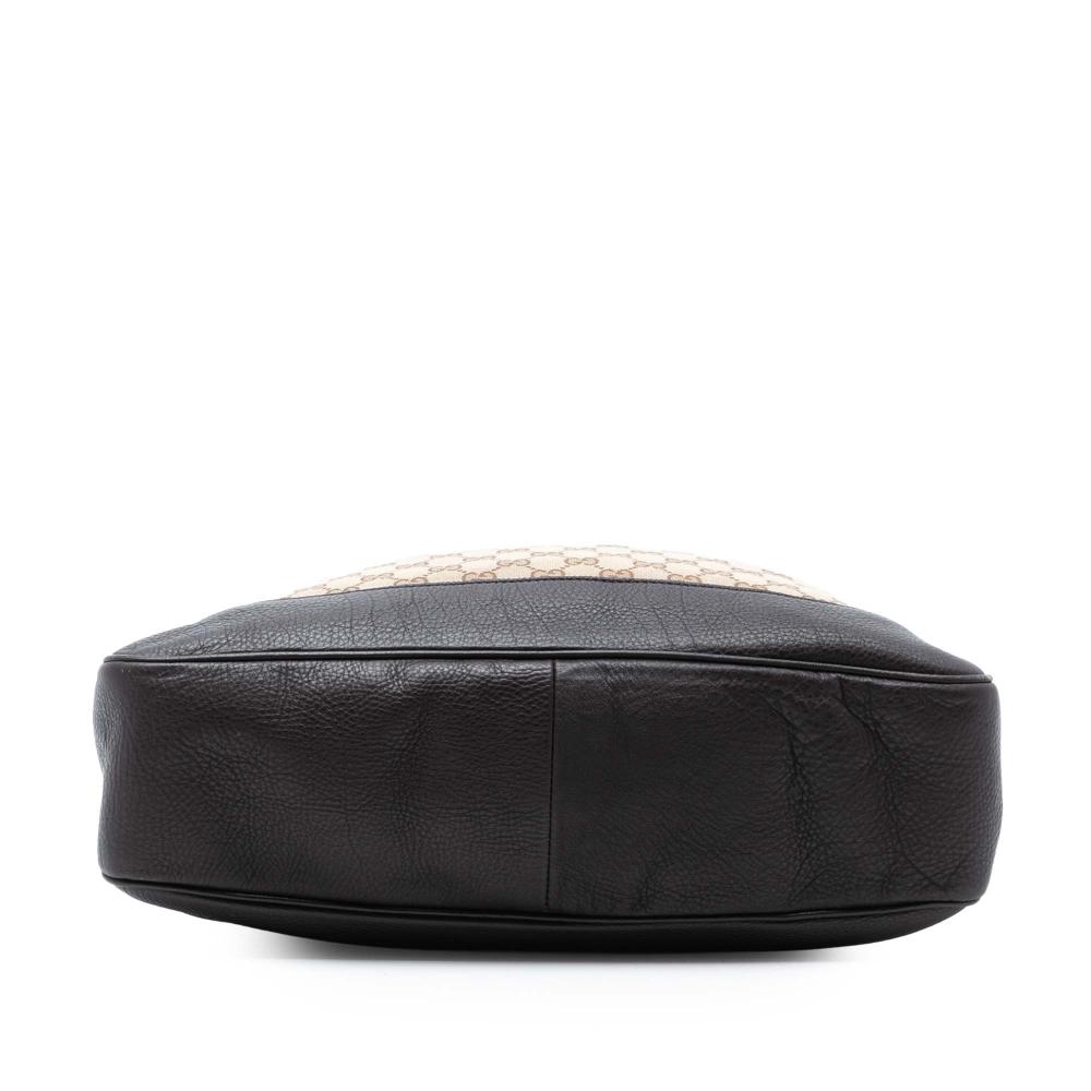 Gucci B Gucci Brown Beige Canvas Fabric GG Bamboo Diana Satchel Italy