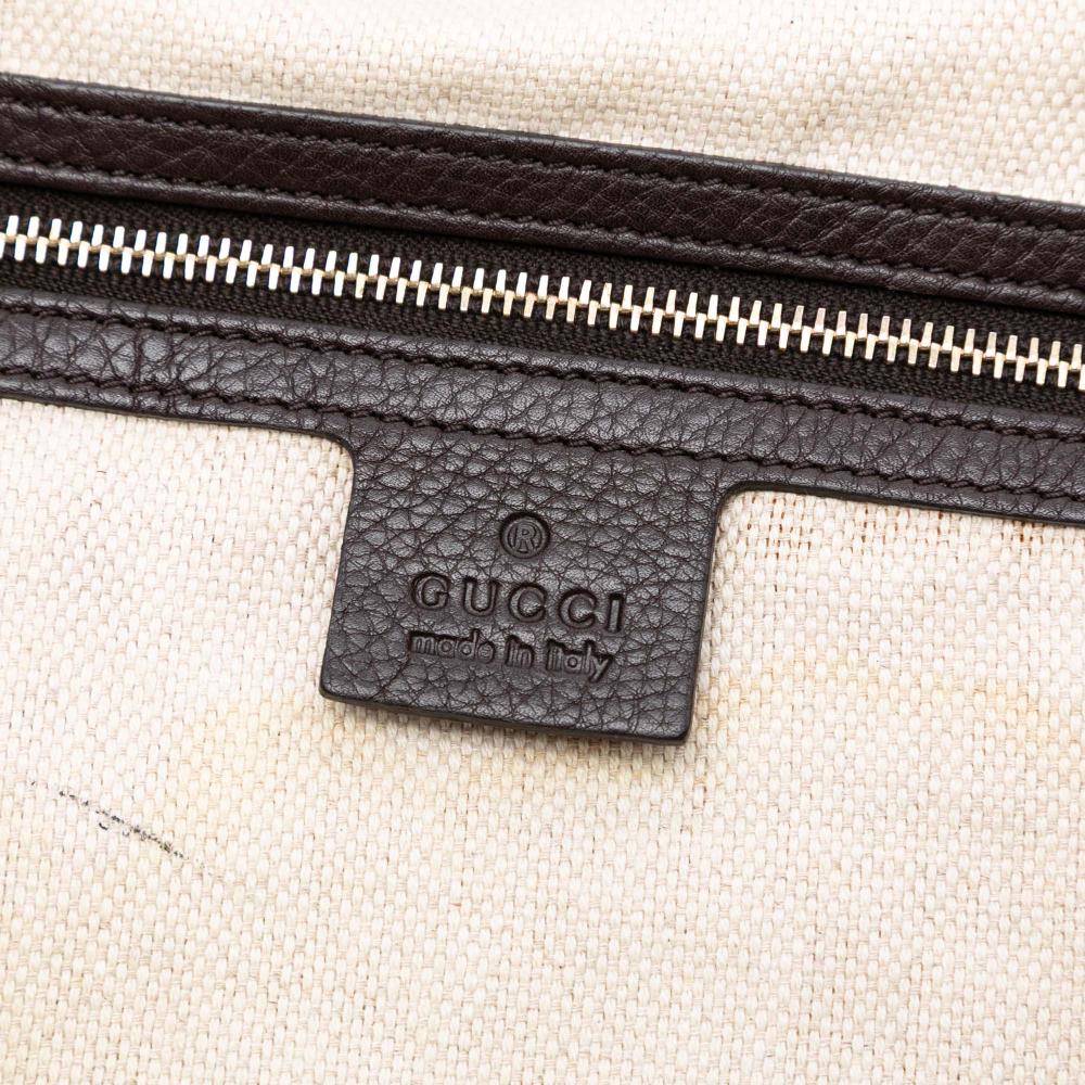 Gucci B Gucci Brown Beige Canvas Fabric GG Bamboo Diana Satchel Italy