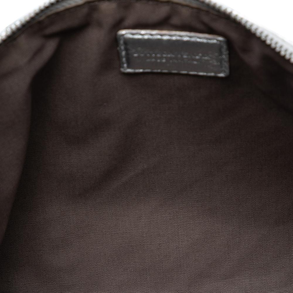 Bottega Veneta AB Bottega Veneta Silver Calf Leather Metallic Intrecciato Clutch Italy