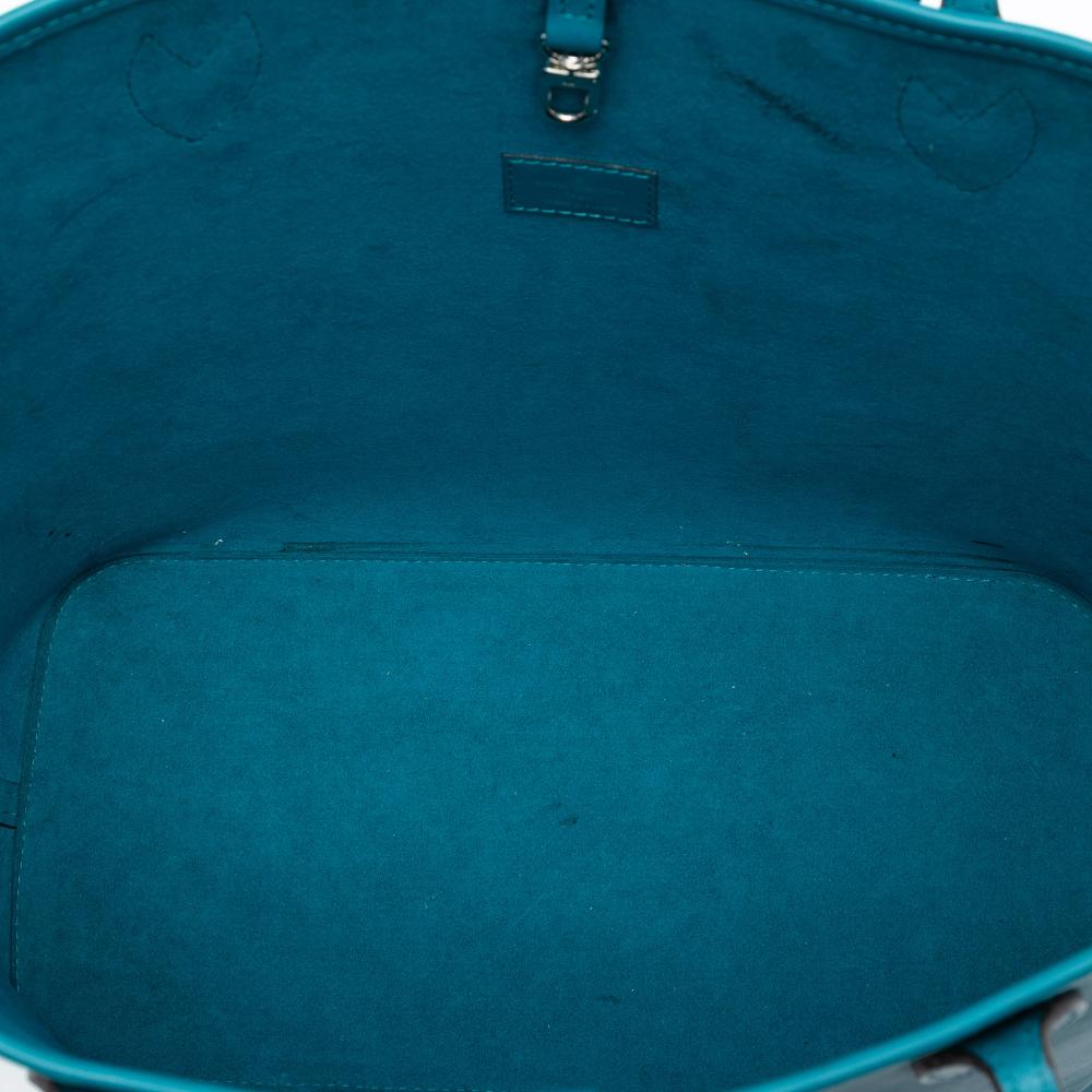Louis Vuitton AB Louis Vuitton Blue Turquoise Epi Leather Leather Epi Neverfull MM France