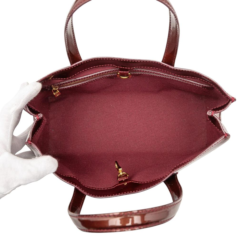 Louis Vuitton B Louis Vuitton Red Burgundy Vernis Leather Leather Monogram Vernis Wilshire PM France