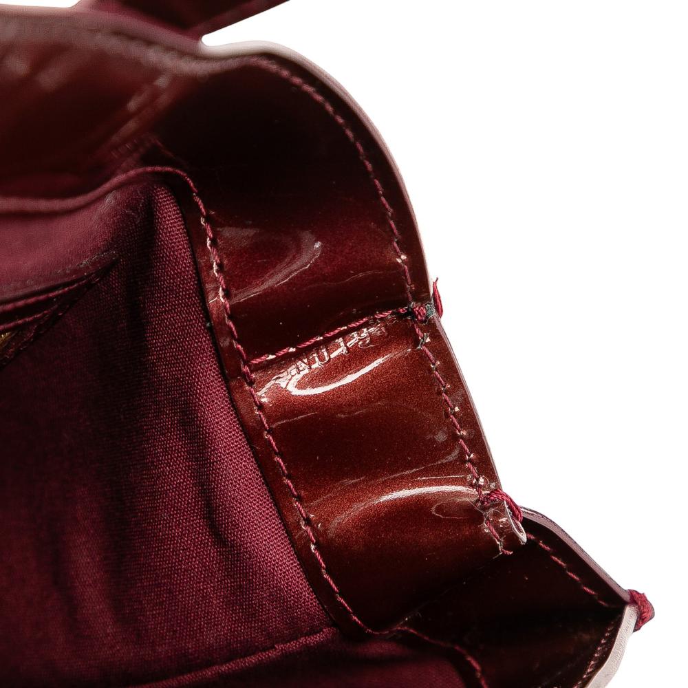 Louis Vuitton B Louis Vuitton Red Burgundy Vernis Leather Leather Monogram Vernis Wilshire PM France