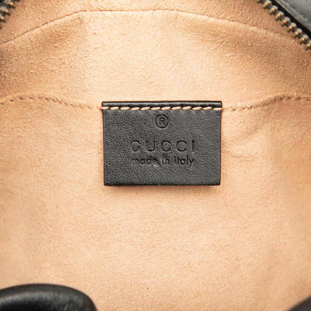 Gucci AB Gucci Black Calf Leather Small GG Marmont Matelasse Crossbody Italy