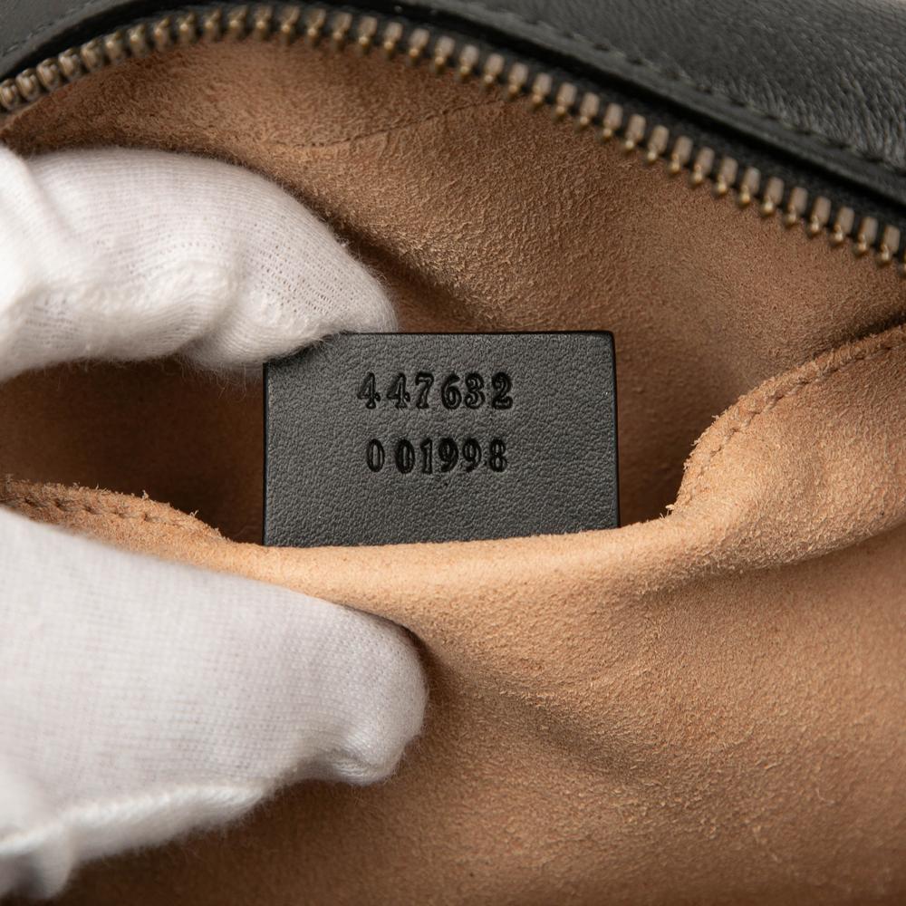 Gucci AB Gucci Black Calf Leather Small GG Marmont Matelasse Crossbody Italy