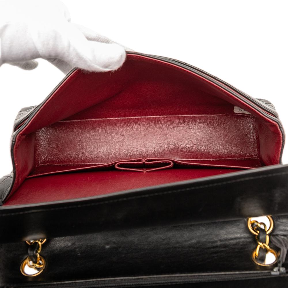 Chanel B Chanel Black Lambskin Leather Leather Medium Classic Lambskin Double Flap France