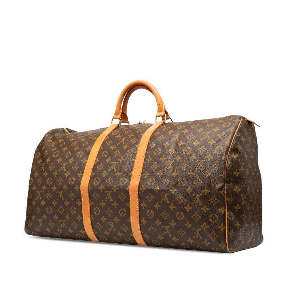 Louis Vuitton B Louis Vuitton Brown Monogram Canvas Fabric Monogram Keepall 60 France
