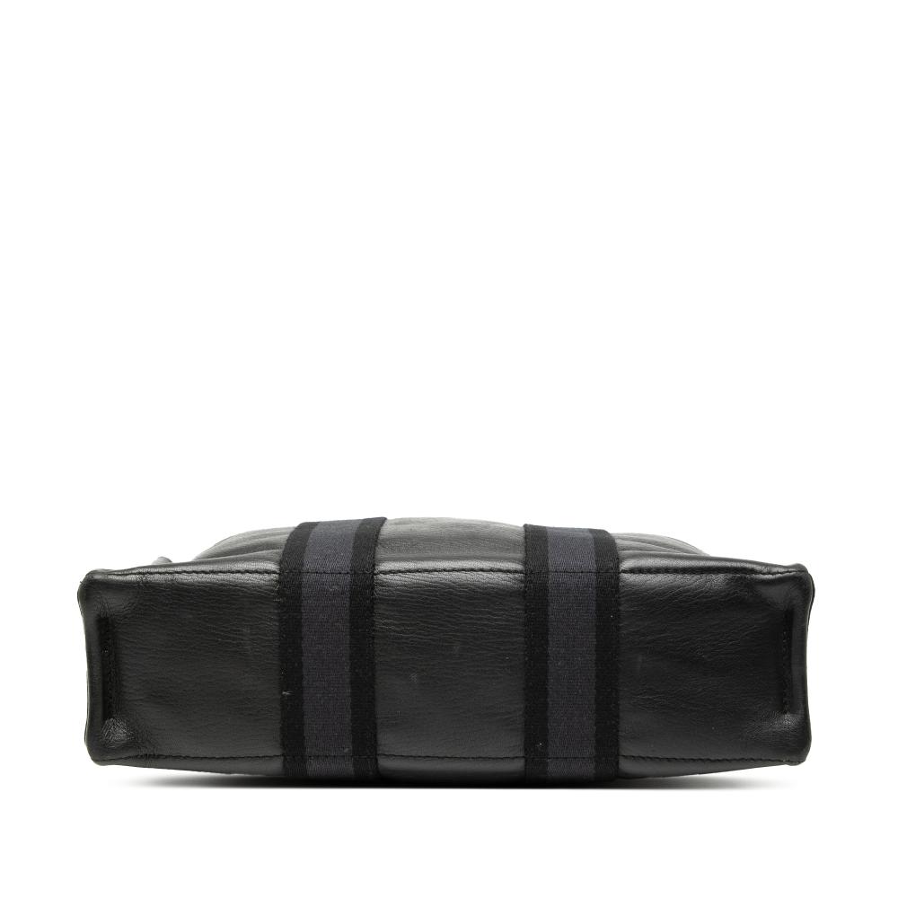 Hermès B Hermès Blue Navy Canvas Fabric and Leather Fourre Tout PM France