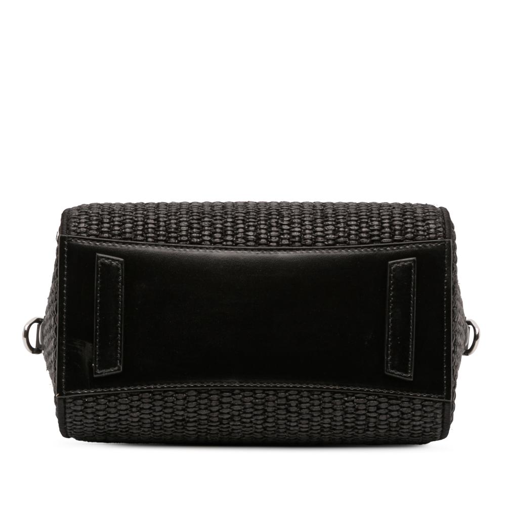 Givenchy AB Givenchy Black Raffia Natural Material Mini Antigona Satchel Italy
