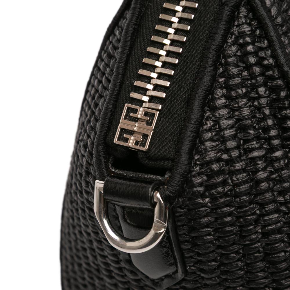 Givenchy AB Givenchy Black Raffia Natural Material Mini Antigona Satchel Italy