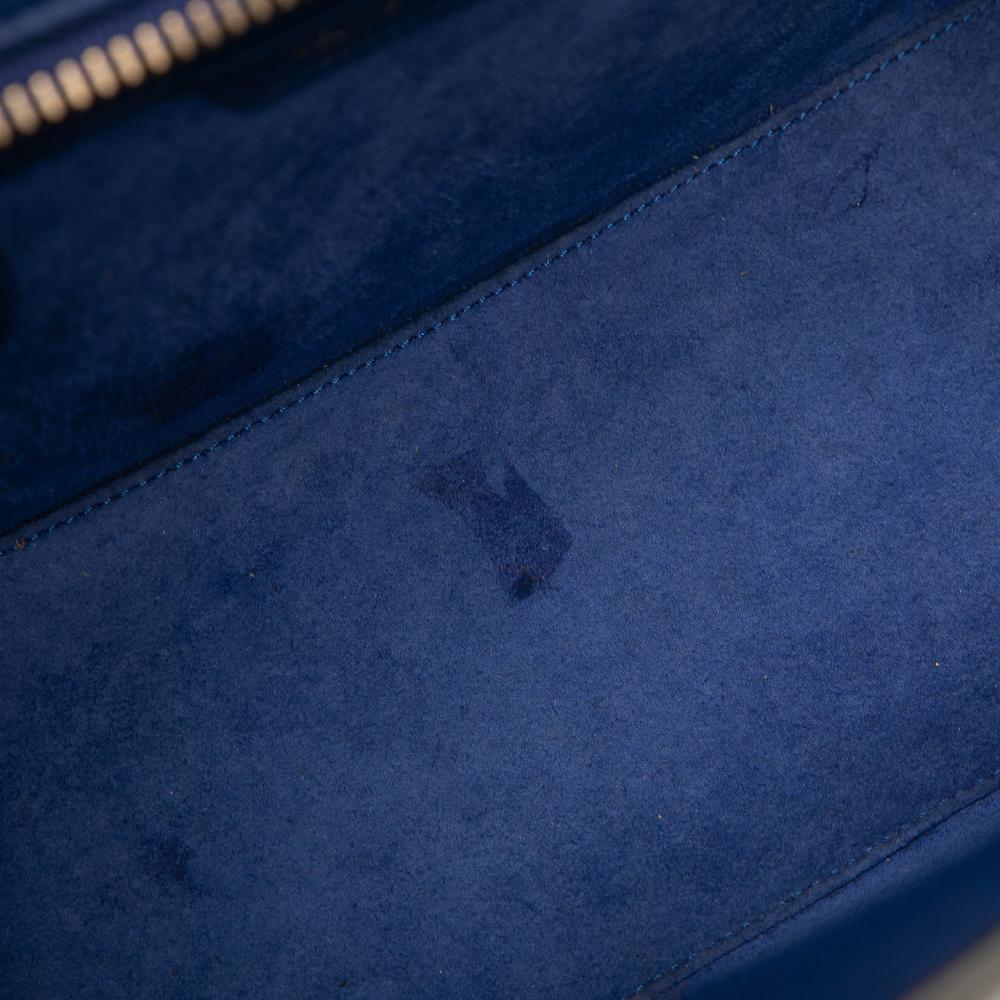 Celine B Celine Blue Calf Leather Micro skin Luggage Tote Italy