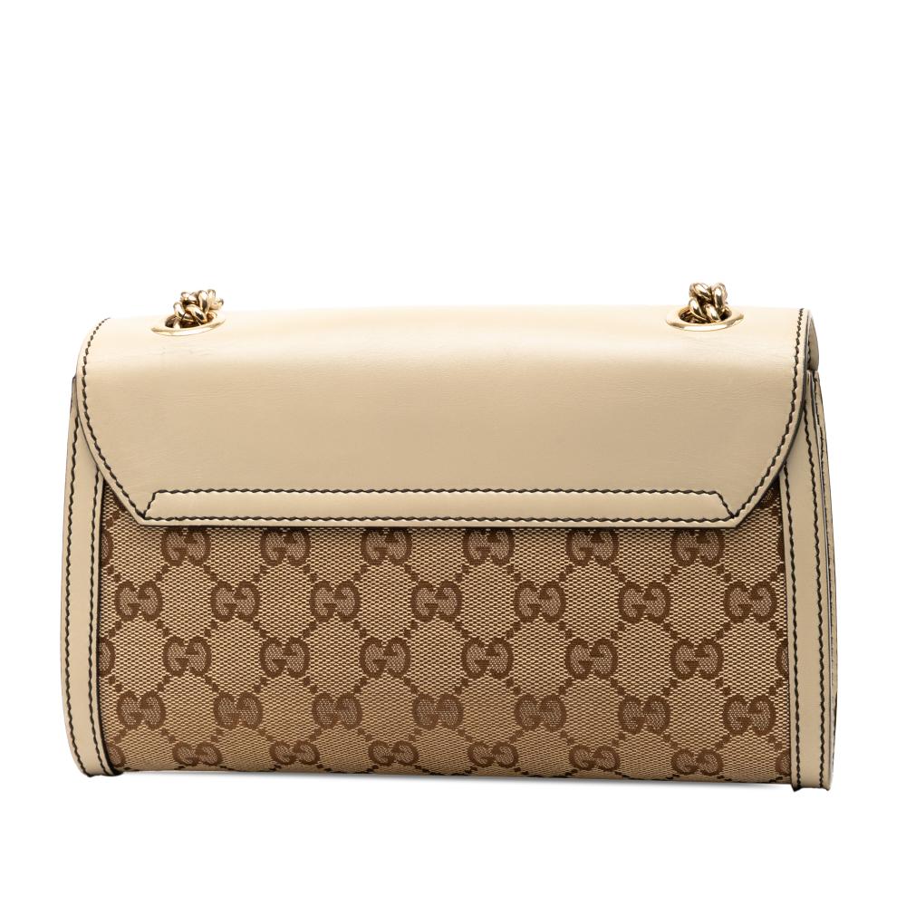 Gucci B Gucci Brown Beige Canvas Fabric Small GG Emily Crossbody Italy