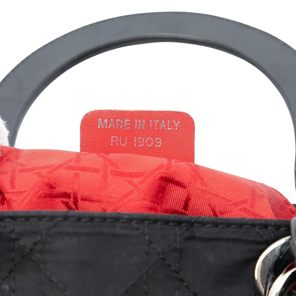 Christian Dior AB Dior Black Nylon Fabric Large Cannage Lady Dior Italy