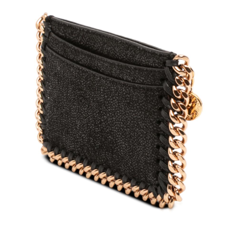 Stella McCartney AB Stella McCartney Black Polyester Fabric Falabella Shaggy Deer Card Holder Italy