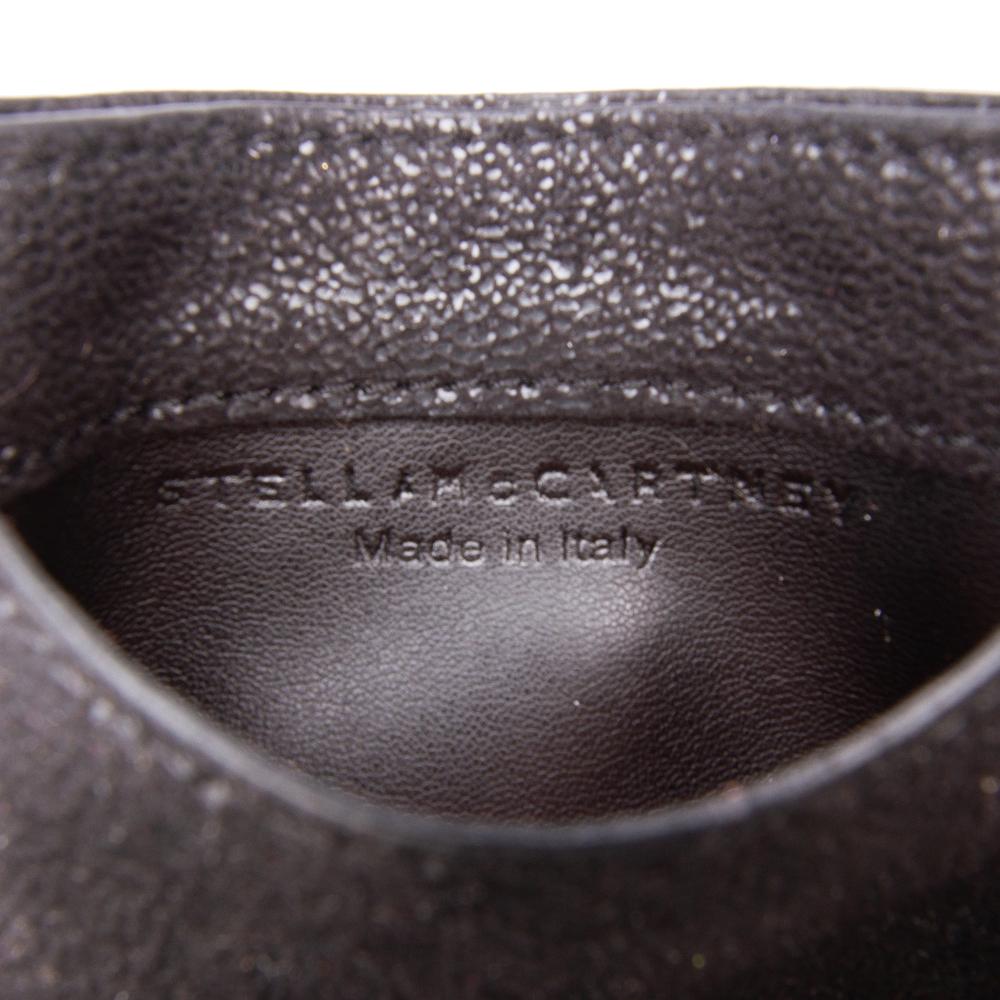 Stella McCartney AB Stella McCartney Black Polyester Fabric Falabella Shaggy Deer Card Holder Italy