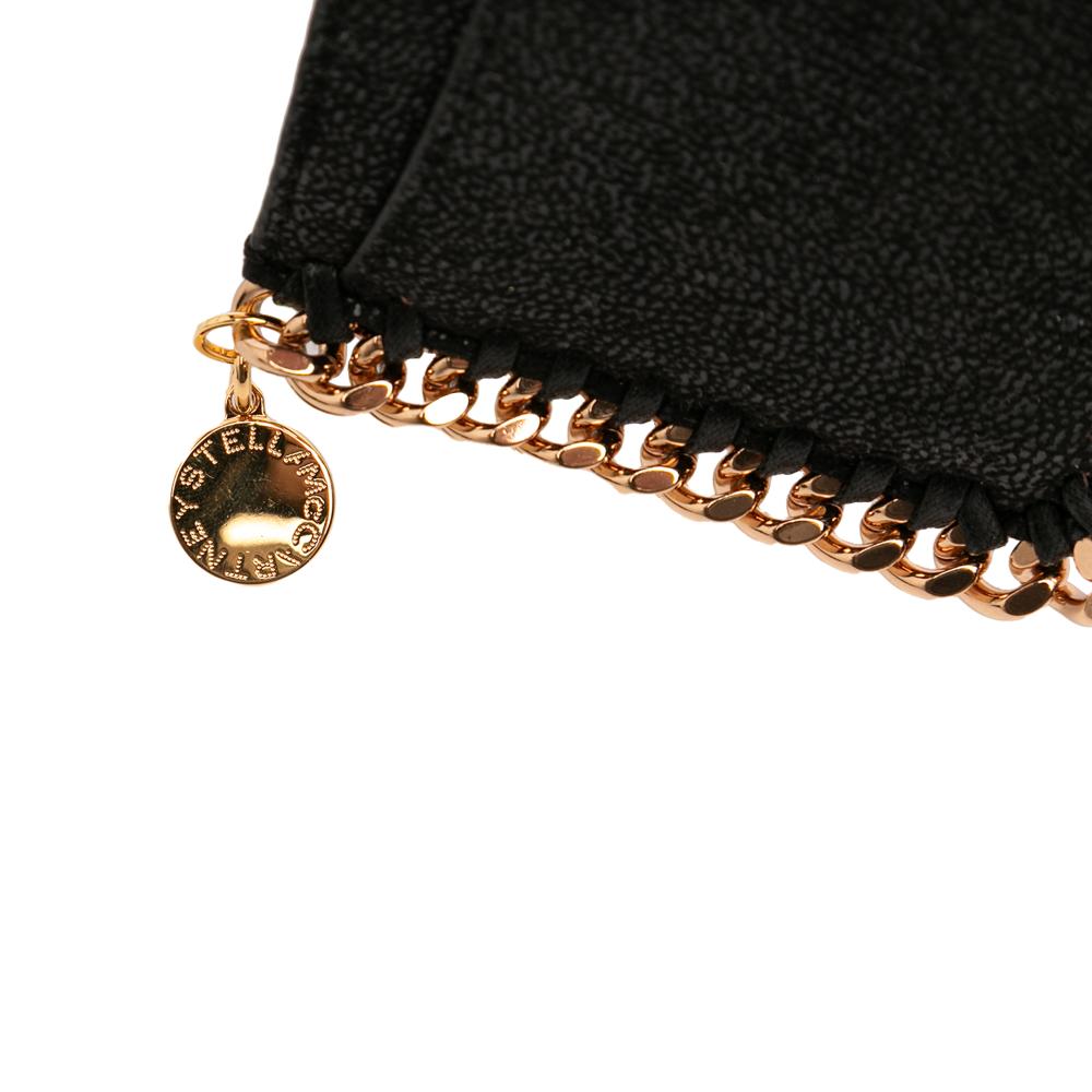 Stella McCartney AB Stella McCartney Black Polyester Fabric Falabella Shaggy Deer Card Holder Italy