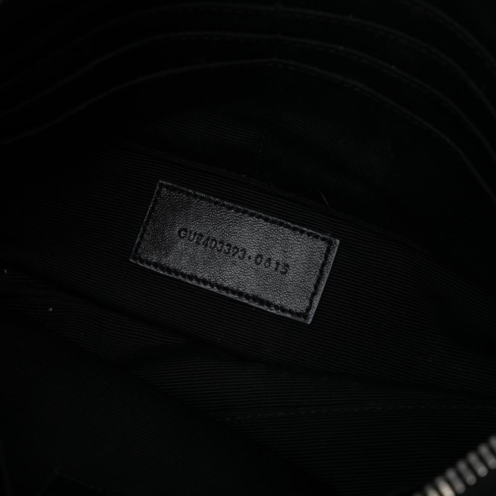 Saint Laurent AB Saint Laurent Black Suede Leather Monogram Fringe Crossbody Italy