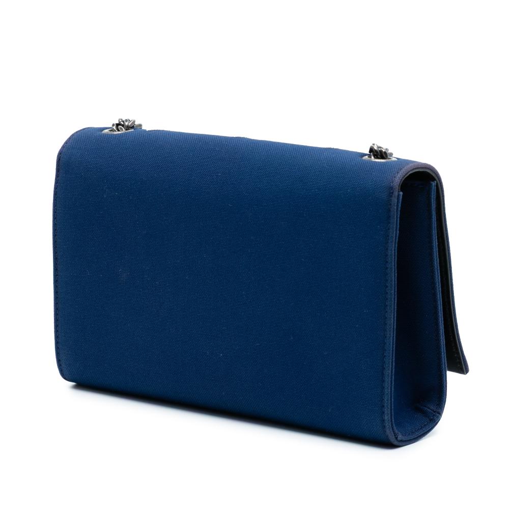 Saint Laurent B Saint Laurent Blue Canvas Fabric Small Star Embroidered Monogram Kate Crossbody Italy