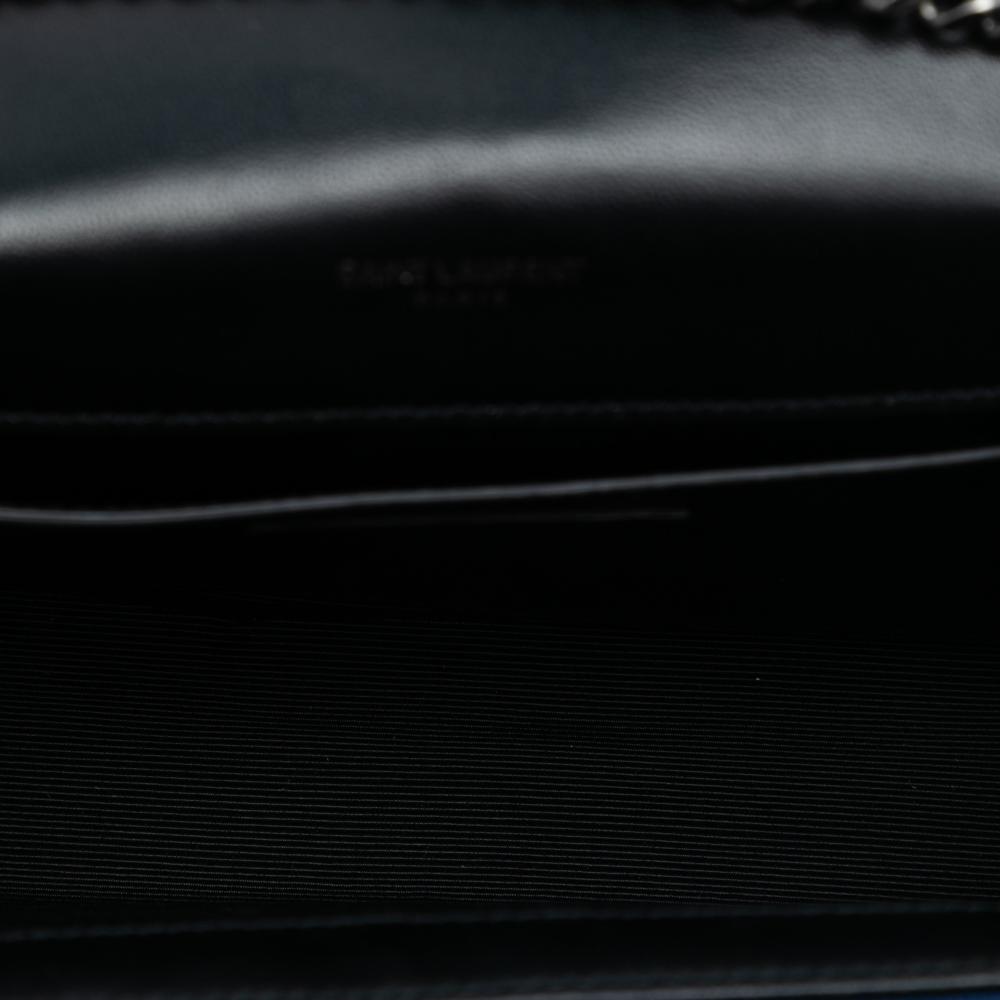 Saint Laurent B Saint Laurent Blue Canvas Fabric Small Star Embroidered Monogram Kate Crossbody Italy